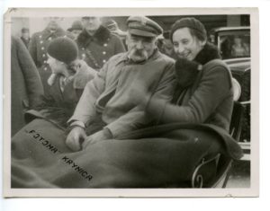 Józef Piłsudski z córką Wandą - zima w Krynicy